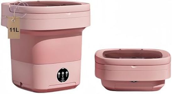 Portable washing machine,Mini Washer,11L upgraded large capacity foldable Washer.Deep cleaning of underwear, baby clothes and other small clothes.Suitable for apartments, dormitories, hotels. (Pink)