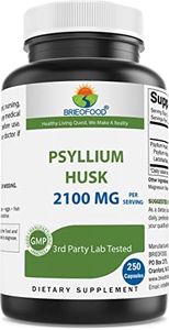 Brieofood Psyllium Husk Fiber Supplement with Lactobaciilus Acidophillus (La-14) - 2100mg per Serving - 250 Capsules - Helps Support Digestion, INTESTINAL Health & Regularity