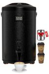 Insulated Beverage Dispenser 3.2 Gallon - 304 Stainless Steel Thermal Hot Beverage Dispenser 12 L, Hot and Cold Drink Dispenser with Spigot for Hot Water Coffee Chocolate Tea Cold Milk Cocoa, Black