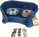 Neater Feeder Deluxe Small Mess Proof Feeder for Small Dogs & Cats, 1-1/2 Cup Food & 2-1/4 Cup Water Stainless Steel Bowls, Elevated, No Spill, Non-Tip, Non-Slip. Made in USA