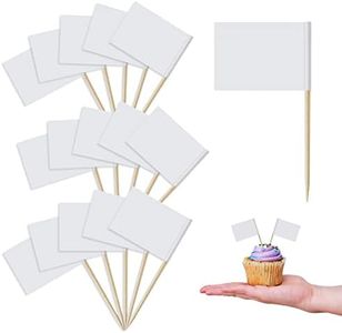 200pcs Kraft Toothpick Flags, White Mini Food Labels Flags for Party Food, Cupcake Decoration, Cheese Label, Fruit Salad