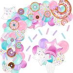 Party Propz Donut Theme Birthday Decorations - 87Pcs Donut Balloons for Birthday Combo Kit | Pastel Balloons for Birthday | 1st Birthday Decoration for | Birthday Decoration for Kids | Candy Theme