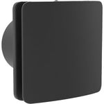 Pebble Grey™ Flow 4”/100mm Silent Bathroom Extractor Fan, Wall or Ceiling Mounted Axial Fan (Black)