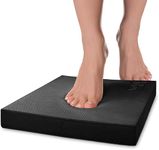 Meetzone Balance Pad Foam Large Yoga Mat Trainer for Physical Therapy Stability Workout Knee and Ankle Exercise Strength Training Cushion Ideal for Unisex - Black (48 x 38 cm, Pack of 1)