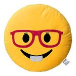 A040 : EvZ 32cm Emoji Smiley Emoticon Yellow Round Cushion Stuffed Plush Soft Pillow