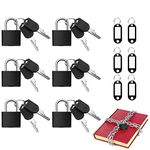 Luggage Padlocks, 6 Pcs Suitcase Locks, Mini Security Padlocks for Suitcase, Backpack, Lockers, Computer Bags (Black)