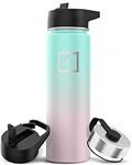 Iron Flask Sports Water Bottle - 22 Oz ,3 Lids (Straw Lid),Vacuum Insulated Stainless Steel, Modern Double Walled, Simple Thermo Mug, Hydro Metal Canteen (Bubble Gum)