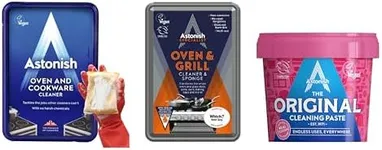 Astonish Heavy Duty Cleaning Pastes Bundle – Oven & Cookware Cleaner, Specialist Oven & Grill Cleaner with Sponge, and Original Multi-Surface Cleaning Paste – Powerful Degreaser for Kitchens & Househo