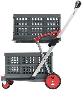 CLAX® Chariot de Transport Pliable | Chariot de Transport | Chariot de Courses | avec 2 boîtes Pliantes | Rouge