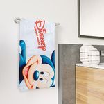 Kuber Industries Disney Mickey Mouse Microfiber Soft Kids Bath Towel (White)