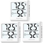 hoyiours 3X Humidity Meter Mini, Digital Thermometer Indoor Hygrometer Humidity Gauge, Room Temperature and Humidity Monitor, Humidity Sensor for Home, Office, Greenhouse, Cellar, White