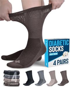 Doctor's Select Diabetic Socks for Men and Women - 4 Pairs Neuropathy Socks | Socks for Diabetics Men | Mens Diabetic Socks