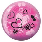 Brunswick Products Hearts Glow Viz-A-Ball Bowling Ball 8lb, Pink/Black, 8 lb