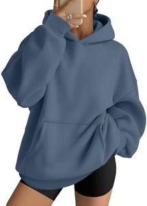 AUTOMET Womens Oversized Hoodies Trendy Pullover Sweatshirts Grey Blue S