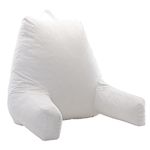 Cheer Collection Foam-Filled TV and Reading Pillow in White with Removable Microplush Washable Cover