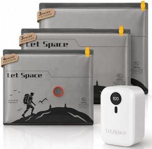 LetSpace Vacuum Storage Bags with Electric Pump,Supports -60kPa Vacuum Seal Bags for Clothing Included, Travel Bags with Portable Cordless Pump, Compatible with Bags 10 Combo Set