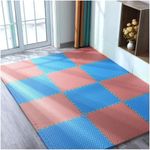 IGNITE WEIGHTS Interlocking EVA 12mm/20mm Mat Gym/Home Floor Protection for Exercise, Baby Playing Area, Yoga,Gymnastics (4 Mats: 16 Sq.ft, 20MM- Red & Blue)