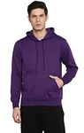 Alan Jones Clothing Men's Cotton Blend Hooded Neck Regular Fit Hoodie (Ss19-Rnhd11-Purple-M_Purple_M)