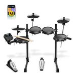 Alesis Turbo Mesh Kit - Electric Drum Set for Beginners with Quiet 8" Mesh Pads, Lessons, 100+ Sounds, Drum Sticks and Connection Cables