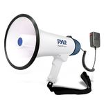 Pyle, Compact Portable PA Megaphone Speaker - 50W Handheld Bullhorn with LED Flashlight, Alarm Siren, Adjustable Volume, Detachable Microphone, Battery Powered for Indoor & Outdoor Use