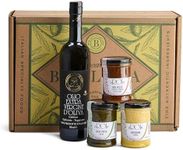 Bellina Flavorful Italian Gift Basket With Ligurian Extra Virgin Olive Oil, Red Pesto Sauce, Vegan Basil Pesto, and Artichoke Paste - Gourmet Italian Gift Basket From Italy, Holiday Gift of Gourmet Food