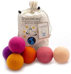 Friendsheep Wool Dryer Balls, Organic Reusable Fabric Softener Alternative for Laundry, Handmade, Fair Trade, Hypoallergenic, Eco-Friendly, Plastic-Free (6 Pack XL - Tropical Sunset)