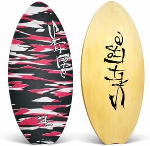 SALT LIFE Wooden Skimboard for Beach Skimming, High-Gloss Coated Wood Skim Board with EVA Traction Pad, Beginner-Friendly for Kids, Teens & Adults, Available in 39/41in