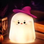 YISSVIC Cute Night Light for Kids Ghost Silicone Light with Touch Sensor Nursery Nightlight with Timer, 3 Brightness Levels, Rechargeable Tap Table Lamp for Baby, Girls, Boys, Children's Room, Bedside