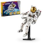 LEGO Creator 3 in 1 Space Astronaut Toy, Building Set Transforms from Astronaut Figure to Space Dog to Viper Jet, Space-Themed Gift Idea for Boys and Girls Ages 9 Years Old and Up, 31152