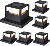 MAGGIFT 6 Pack Solar Post Lights, 20 Lumen Outdoor Warm White High Brightness SMD LED Lighting Solar Powered Cap Light, Fits 4x4, 5x5 or 6x6 Wooden Posts, Waterproof for Yard Fence Deck or Patio