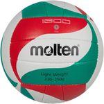 Molten 1800-L Lightweight Volleyball | Soft TPU Training Ball | Durable Thermoplastic Polyurethane with PVC Coating with Latex Bladder | Multicolour Green White Red