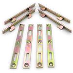 Metal Magery Bed Rail Fasteners 6" Set of 4 Bed Rail Brackets Heavy Duty Bed Frame Rail Hardware