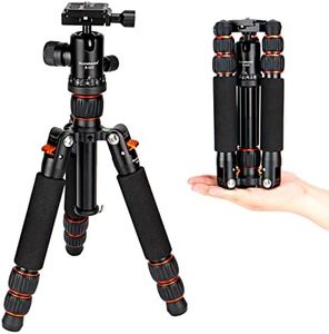 Koolehaoda Portable Tabletop Mini Tripod with Ball Head,Height Adjustable 22.5 - 55cm, Compact Desktop Macro Mini Tripod with Carrying Bag for DSLR Camera (Orange)