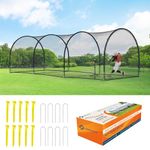 ORIENGEAR 30FT Baseball Batting Cages for Backyard, Baseball Training Equipment Netting for Hitting and Pitching Practice, Golf Softball Baseball Nets for Batting with Frame and Net