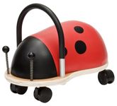 Wheelybug Toddler Wooden Ride-On, Multi-Directional Castor Wheels, Safety Certified Developmental Toy for Outdoor/ Indoor Fun, Small (1 - 3 Years), Ladybird