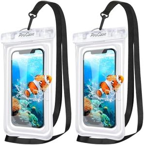ProCase 2 Pack Floating Waterproof Phone Pouch IPX8, Universal Dry Bag Fits iPhone 17/16/15/14/13 Series, Galaxy S24/S23/S22, Pixel 8/7 (Up to 7”), Touchscreen, Underwater & Snow Protection -Clear