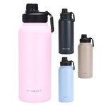 Hydrate Insulated Water Bottle - Durable Stainless Steel Water Bottle for Optimal Temperature Control - Vacuum Double Wall Technology - Hot & Cold Drink Storage - Thermal Water Bottle - Pink