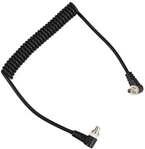 Futheda Male to Male Flash PC Sync Extension Cable Coiled Cord 12 inch Coiled Cord with Screw Lock Compatible with DSLR Cameras (Male to Male Flash PC Sync Cable)