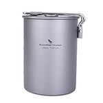 Boundless Voyage Ultralight Portable 900ml Outdoor Titanium Pot with Lid Folding Handle Camping Water Rice Food Bowl Cup Mug Bottle