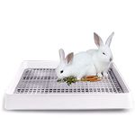 Super Large Rabbit Litter Box with Grate, Rabbit Litter Pan for Cage, Extra Large Bunny Restroom Litter Tray Rabbit Toilet