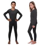 Children Thermal Underwear Set by Outland; Base Layer; Soft Fleece; Top&Leggings, Grey 12-14