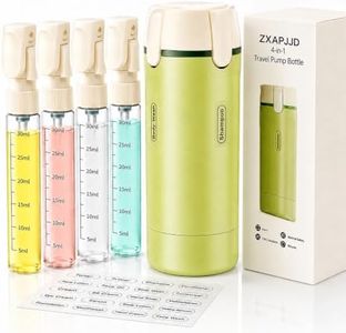 ZXAPJJD 4 in 1 Travel Dispenser Bottle Leakproof Refillable Travel Bottles for Toiletries Portable Size Containers for Shampoo Lotion Cosmetics Travel Essentials for Women Men (Green)