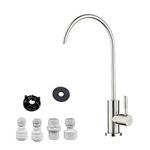 LKUWEE Drinking Water Faucet, Reverse Osmosis, Kitchen Bar Sink Lead-Free Drinking Filter Water Faucet, SUS304 Stainless Steel, 4 Faucet Adapter fits Most Reverse Osmosis Units