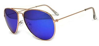 iceBoo Sunglasses pilot style Gold, Black, Copper or Silver Metal frame, Unisex UV 400 vintage Retro (A111)