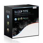 MALOUF Sleep TITE Hypoallergenic 100% Waterproof Protector-15-Year Warranty-Vinyl Free Mattress Protector, Queen, White