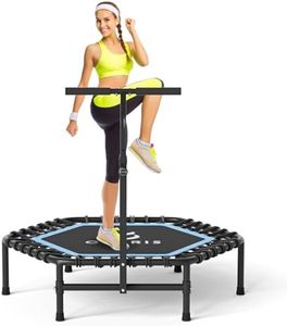 CLORIS 45in Trampoline Rebounder Max Load 450lbs Fitness Trampoline with Adjustable Foam Handle for Adult, Best Gift for Adult (Blue)