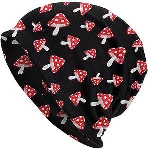 Qurdtt Funny Beanie Hat Fashion Warm Skull Cap Adult Chemo Caps Slouchy Cancer Headwear for Women Men, Mushroom 02, One Size