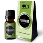 FOM (Friends of Meditation) Essential Oil - Peppermint Essential Oil for Diffusers, Aromatherapy and Wellness (10ml)