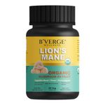 B'VERGE® Lions Mane Supplement | Nootropic Mushroom Capsules for Focus, Brain Power, Memory & Nerve Health | USDA Organic - 38% Beta Glucan 500mg (60 Capcules, 60)