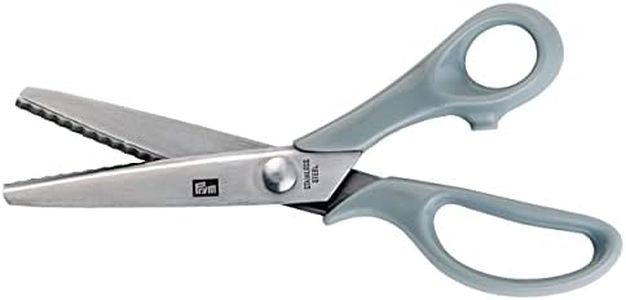 Prym 8-1/2" Pinking Shears, Gray Sewing Scissors, 22cm, Blue
